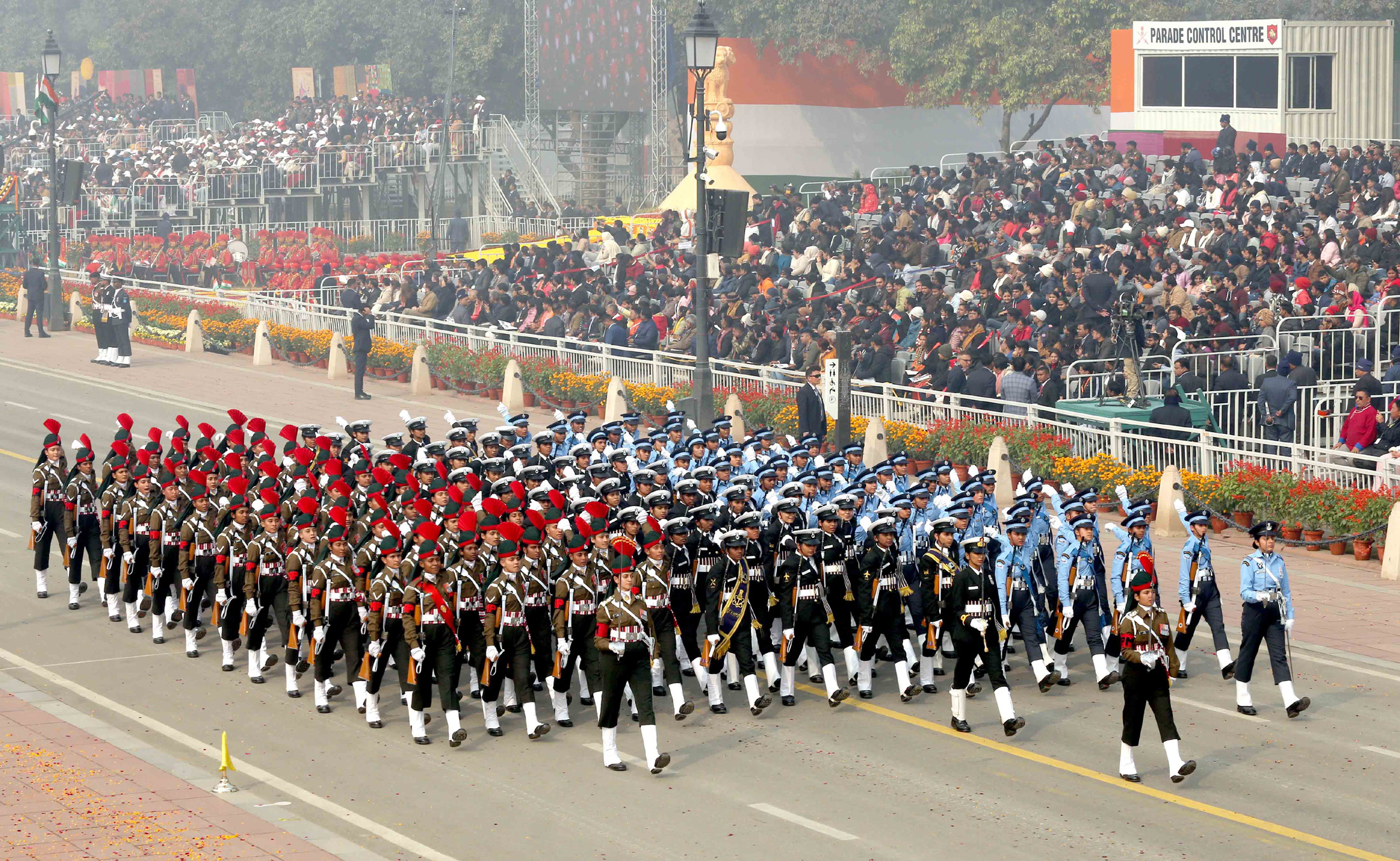 All Women Contingent from, all the three services of the Indian Armed Forces