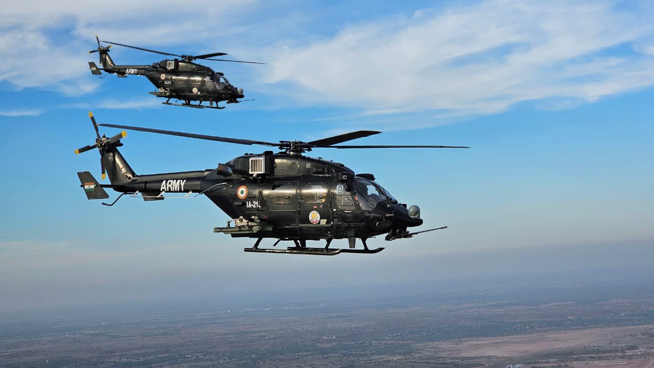 Indian Army's HAL Rudra helicopter's.