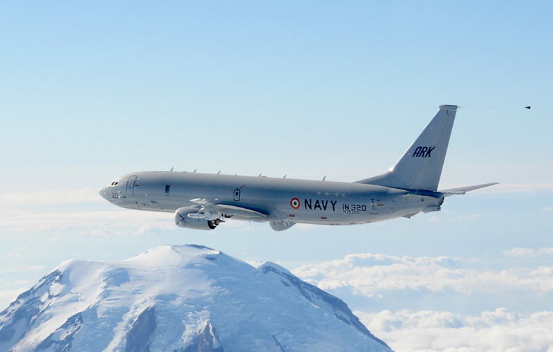 An Indian Navy P-8I Neptune anti-submarine warfare aircraft.